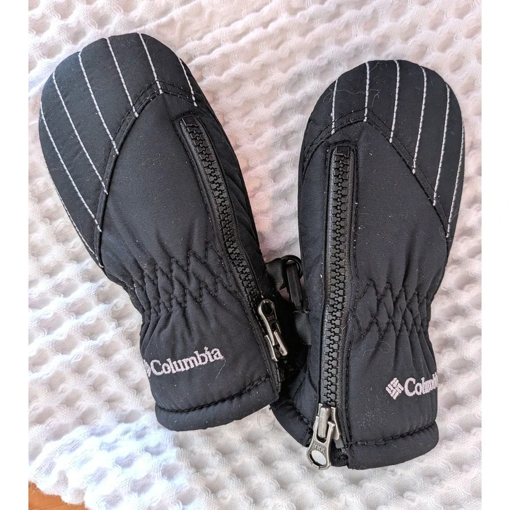 Columbia Infant Chippewa II Mittens Black Fleece Lined Winter Gloves 0-6M